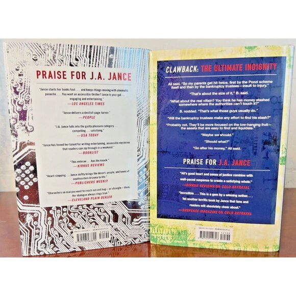 J.A. JANCE Lot of 2 Hardcover Books (Clawback & Fatal Error) - Picture 10 of 10